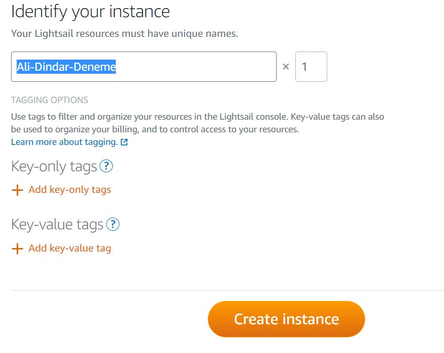 Amazon Lightsail Instance Kimlik